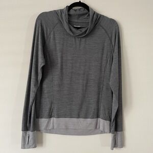Dagsmejan Nattwarm Sleep Tech Long Sleeve Cowl Neck Top Gray Sz M Stretch Lounge